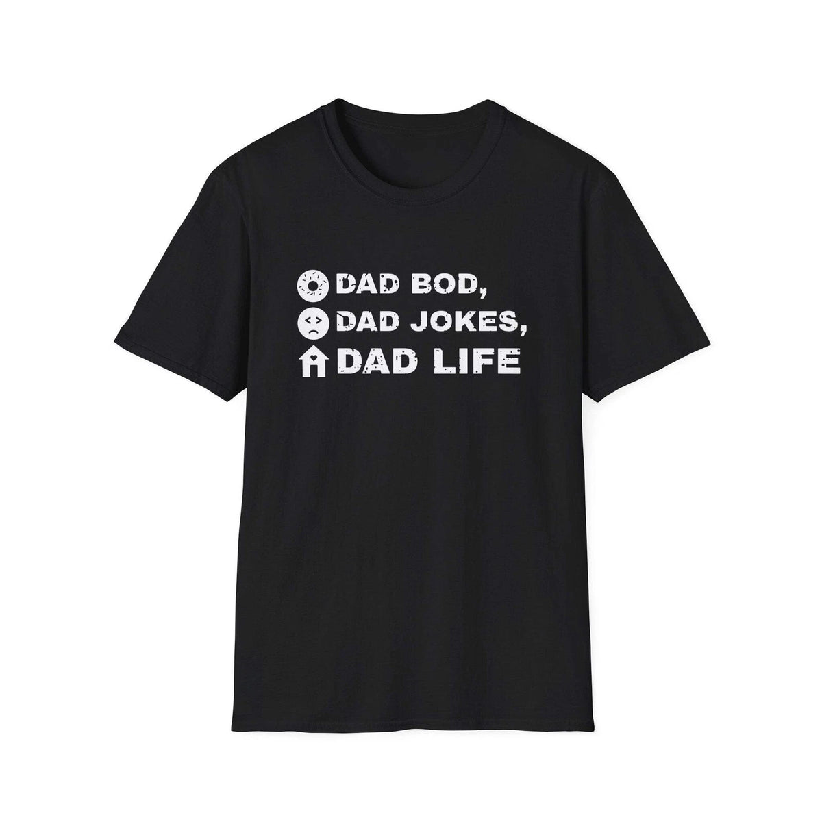 Dad Bod, Dad Jokes, Dad Life White Ink Tee Image 1 of 2