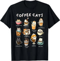 Cute Coffee Cats Kawaii Pun Funny Cat Lover Barista T-Shirt Image 1 of 4