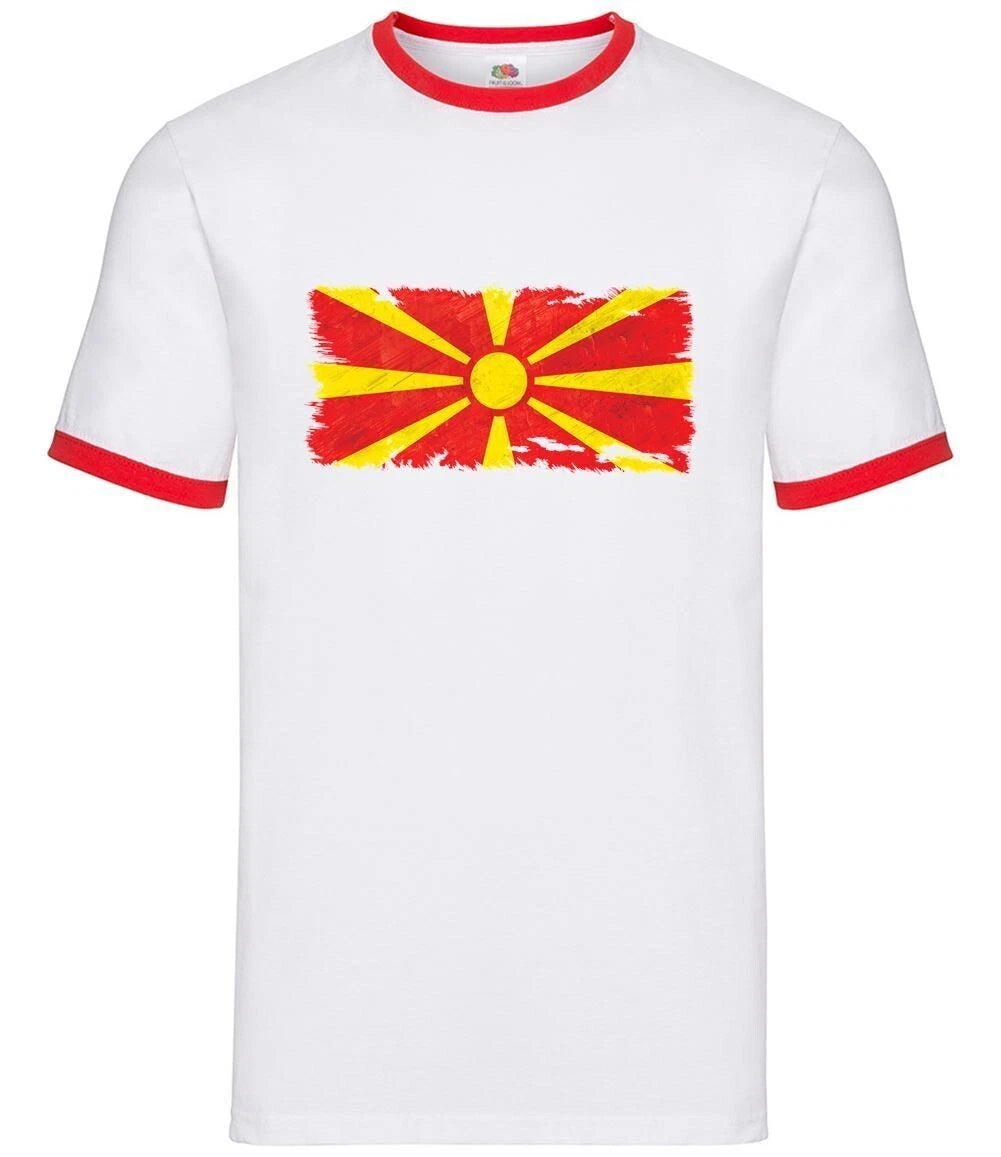 Macedonia Grunge Style Flag - Mens Wrestler - Country Travel Flags Home