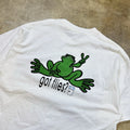 Vintage 00s Peace Frogs Got Flies? Men’s XXL White T Shirt Mill Parody
