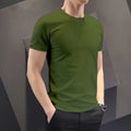 Affordable Brand New T Shirt Men T Shirt Solid Trendy Bottoming Round Neck