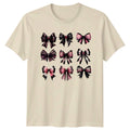Pink Gothic Bows Womens T-Shirt Spooky Cute Halloween Halloween 2026