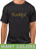 Thankful Grateful Blessed Tee Shirt Thanksgiving Holiday Top Fall Outfit Gift