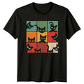Funny Peeking Cat Grid T-Shirt Kitten Retro Cat Gift For Him And Her