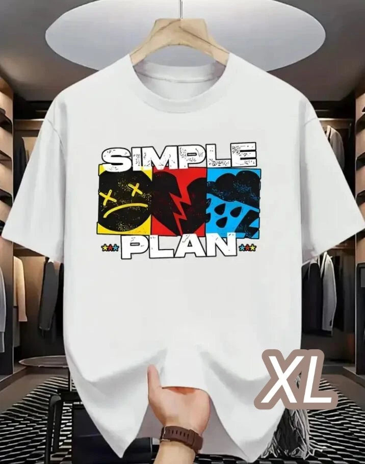 Premium T White Size XL Simple Plan Breathable dry Polyester material Oversized