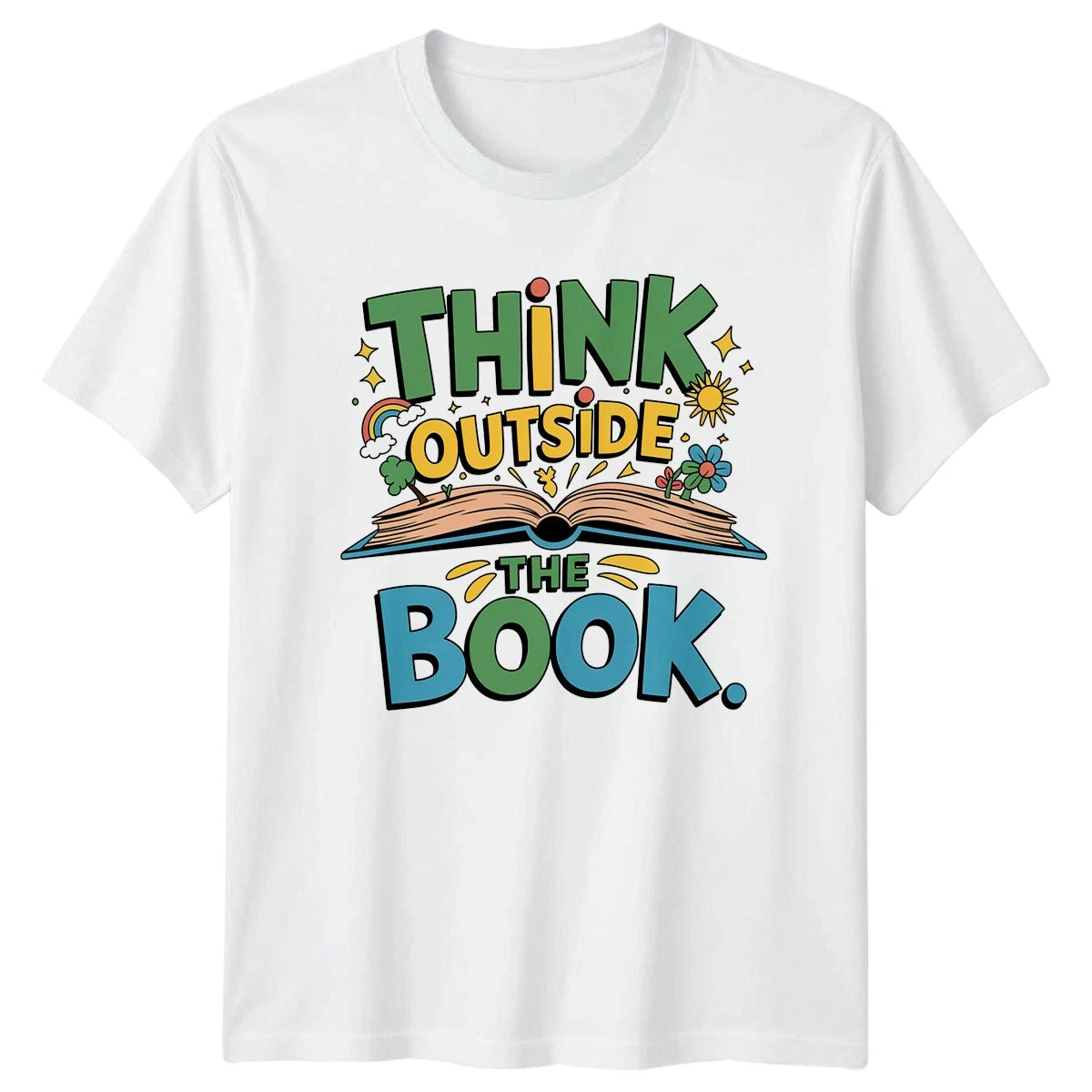 Think Outside The Book T-Shirt Creative Thinking Education Teacher Appreciation