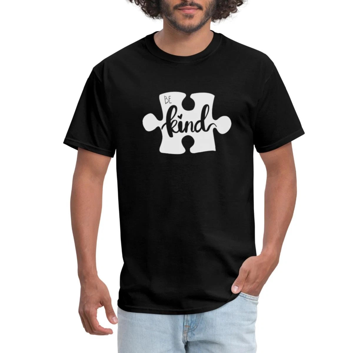 Autism Awareness Be Kind Puzzle Piece Men's T-Shirt
