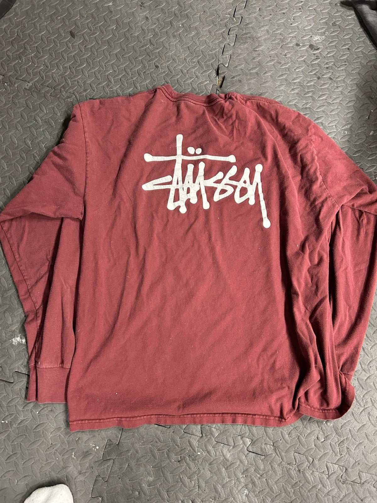 Stussy Basic Logo / Burgundy  Mens Long Sleeve SIZE XL