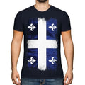 QUEBEC GRUNGE FLAG MENS T-SHIRT TEE TOP GIFT SHIRT CLOTHING JERSEY