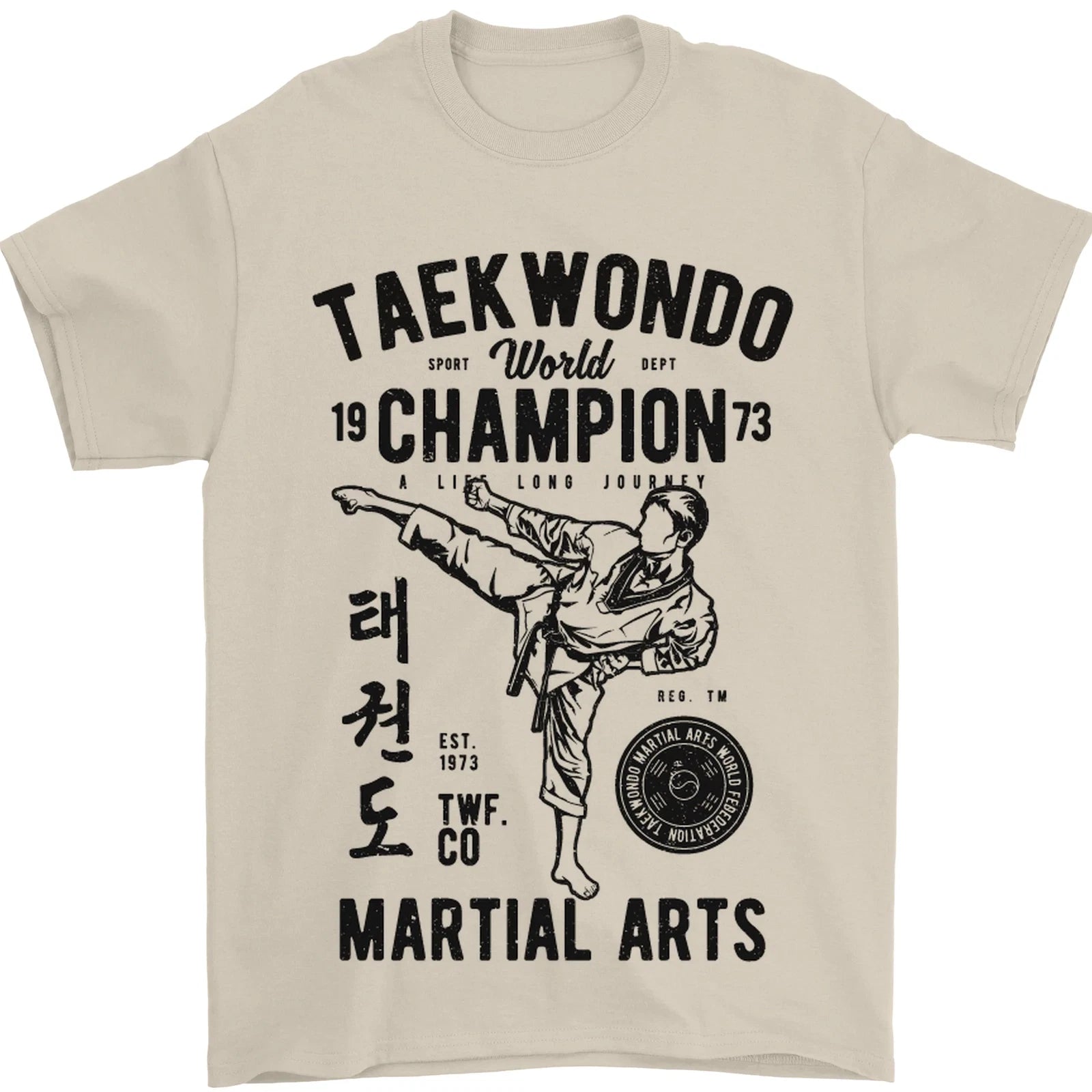 Taekwondo World Champion Martial Arts MMA Mens T-Shirt 100% Cotton