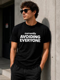 Currently Avoiding Everyone Shirt Funny Introvert Graphic Tee