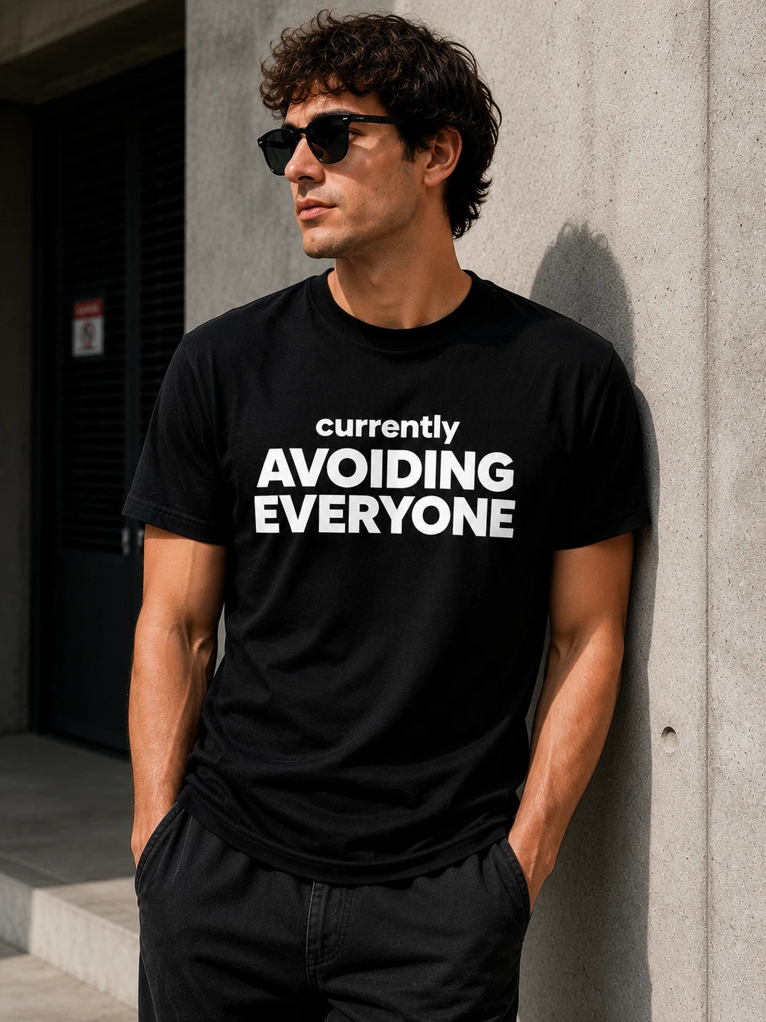 Currently Avoiding Everyone Shirt Funny Introvert Graphic Tee