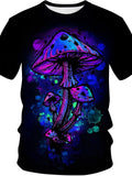 Lurhonp Men's Hippy Mushroom T-Shirt Novelty Graphic Fashion Tee Shirts, Breatha