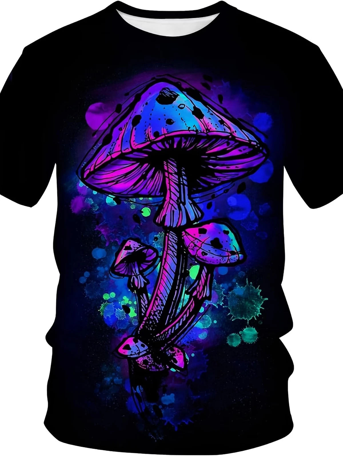 Lurhonp Men's Hippy Mushroom T-Shirt Novelty Graphic Fashion Tee Shirts, Breatha