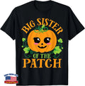 Big Sister Pumpkin Patch Halloween Matching Family Girls T-Shirt
