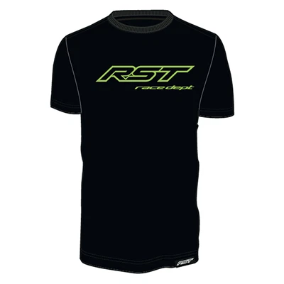RST Race Department Logo T-Shirt Black/Fluo-Green Sports Urban Casual Men's T...