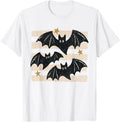 Funny Bat Spooky Season Striped Halloween Vintage T-Shirt
