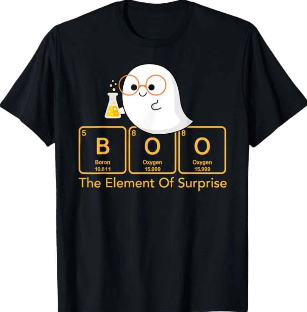 Chemistry Boo The Element of Surprise Cute Chemist Halloween T-Shirt
