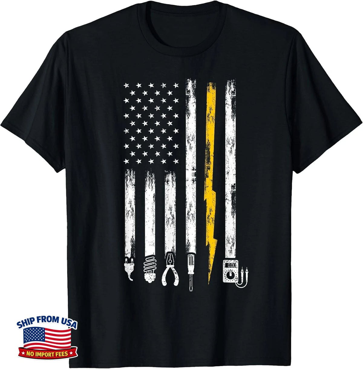 Electrician US Flag Tools for Electricians Shirt