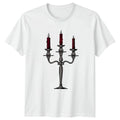 Gothic Skull Candelabra Eerie Lit T-Shirt Dark Academia Gothic Horror Halloween