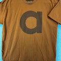 Mens 'a' Logo T-Shirt XL Burnt Orange Ochre Cotton Short Sleeve Tee