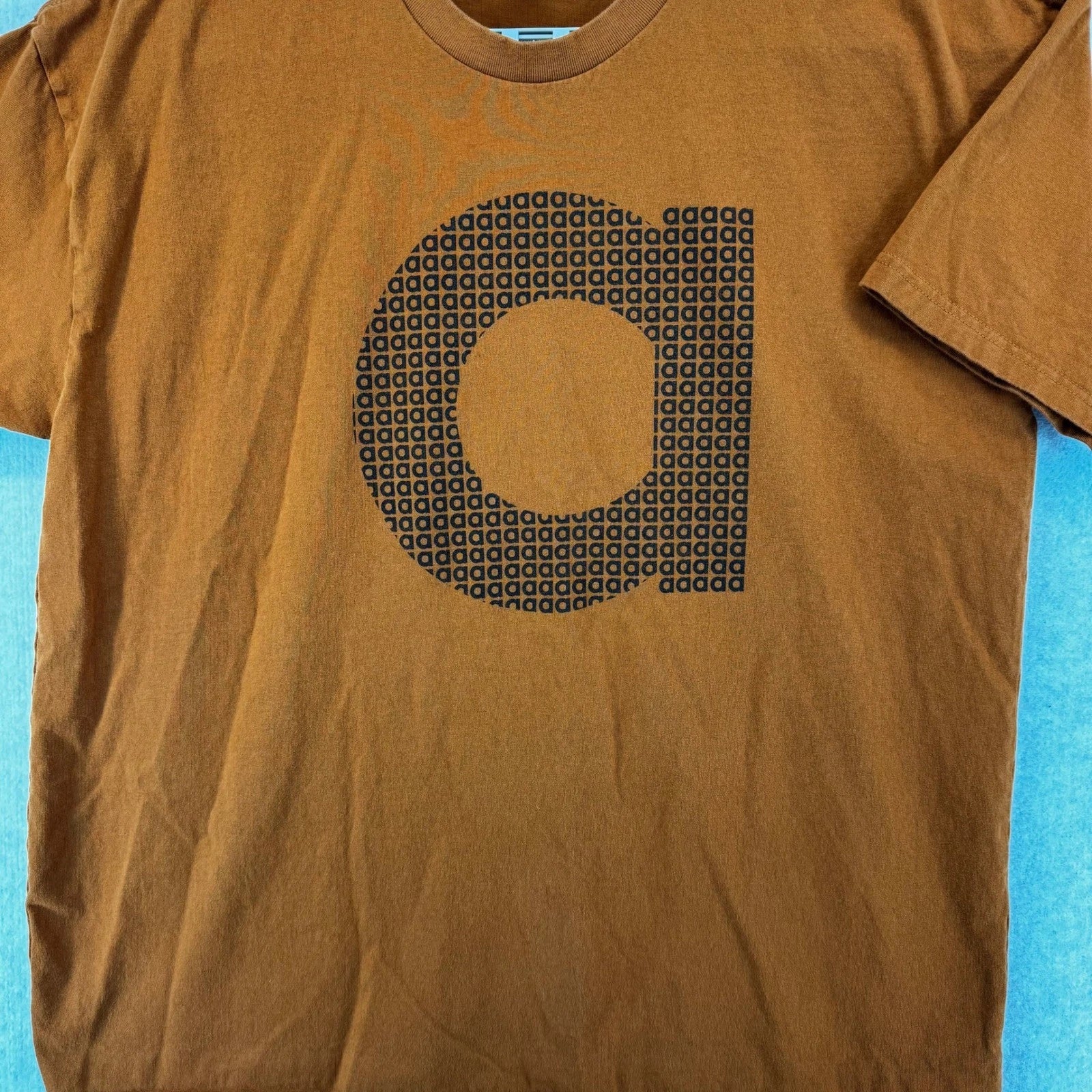 Mens 'a' Logo T-Shirt XL Burnt Orange Ochre Cotton Short Sleeve Tee