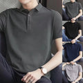 Men's Short Sleeve Business Casual T Shirt with Lapel for Summer Streetwear