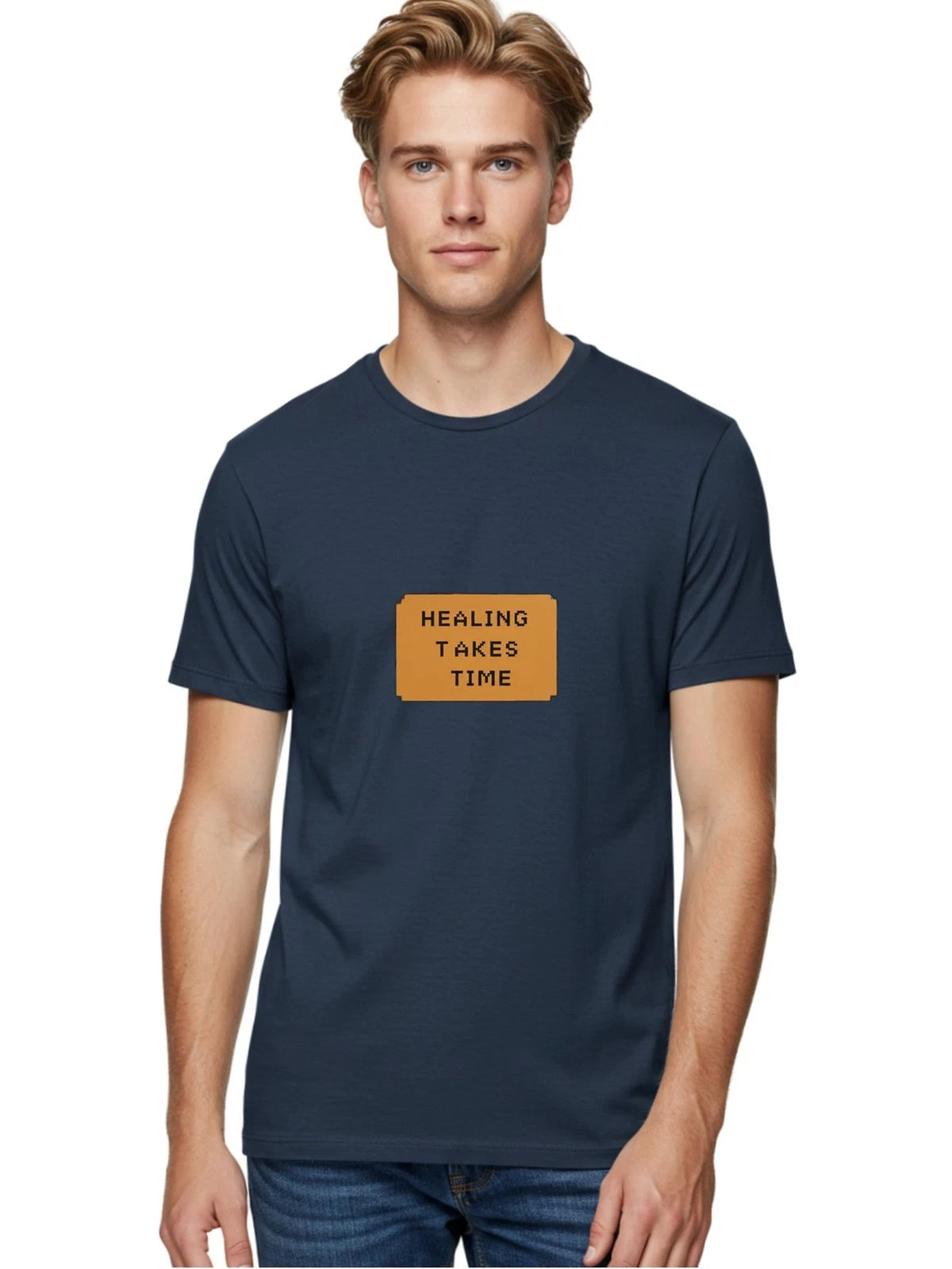 Healing-Takes-Time-1 Mens Graphic Tee, 100% Cotton, Casual Summer Wear
