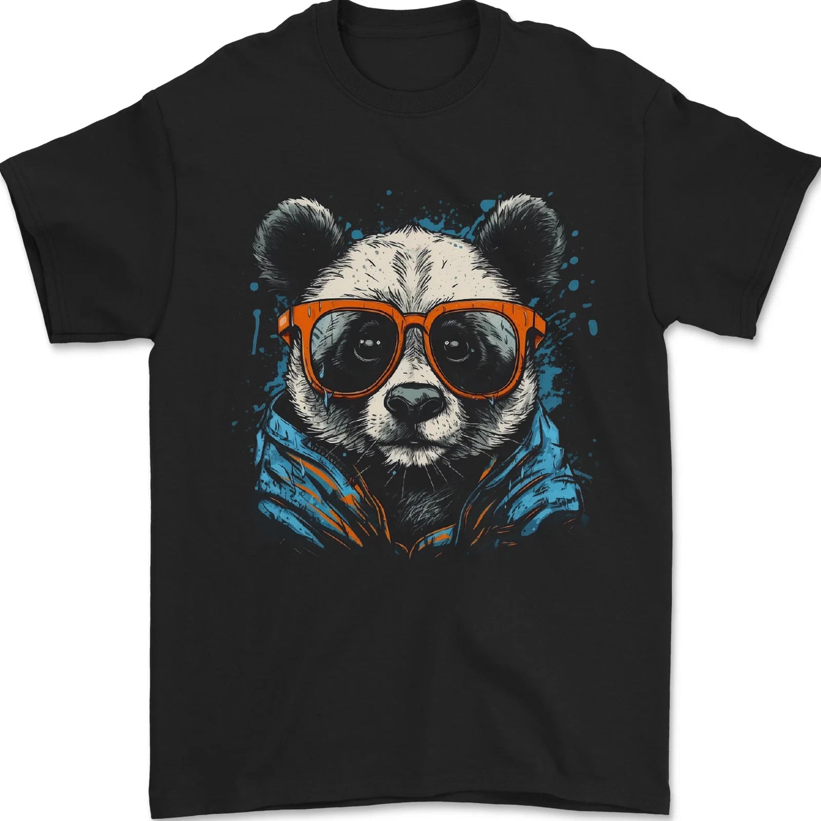 A Cool Panda Wearing Glasses Mens T-Shirt 100% Cotton