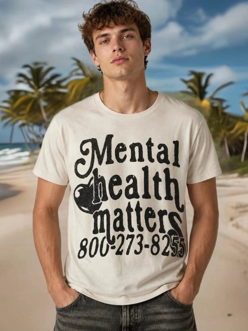 New Mental health matters graphic tee Adult Men Women L Image 1 of 3