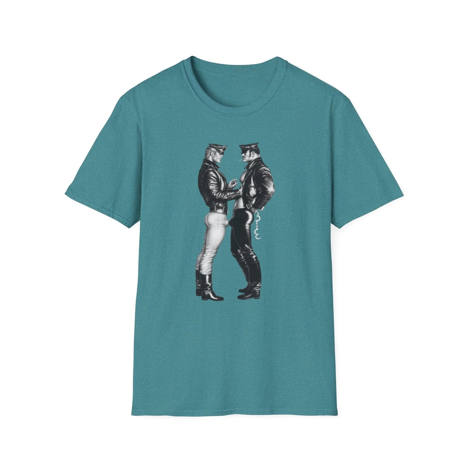 Vintage Leather Men Graphic Tee Unisex T-Shirt Retro Fetish Art Style