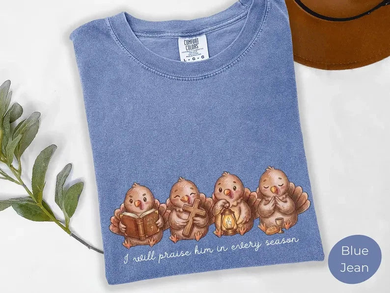 Thanksgiving Christian Shirt Fall Religious Jesus Faith Friendsgiving Tee Gift