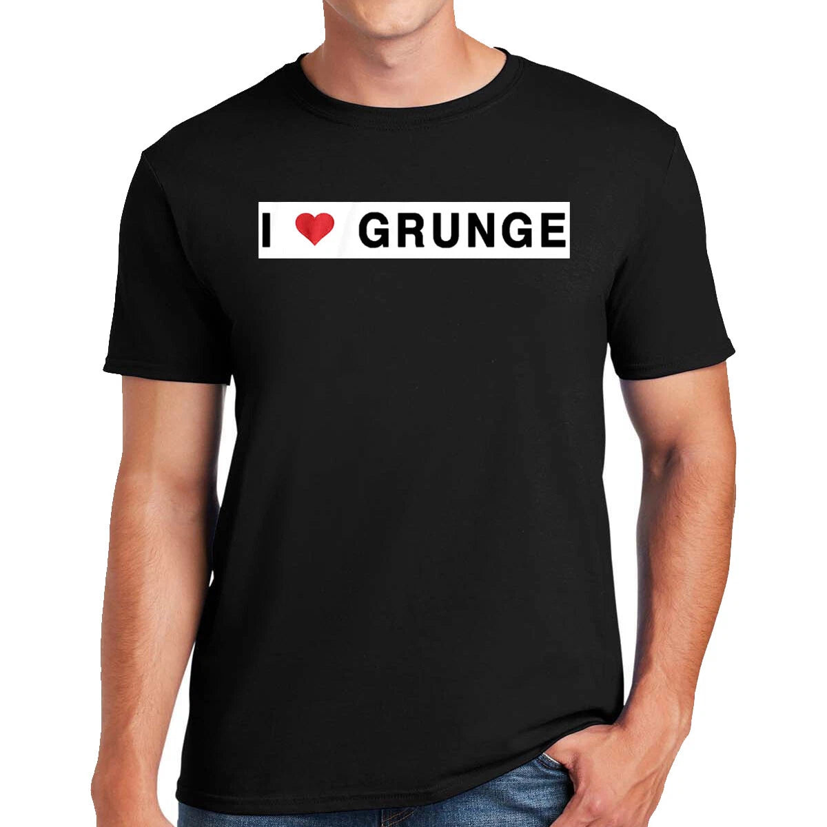 I Love Grunge T-Shirt 100% Cotton Men's S To 5XL Top Tee