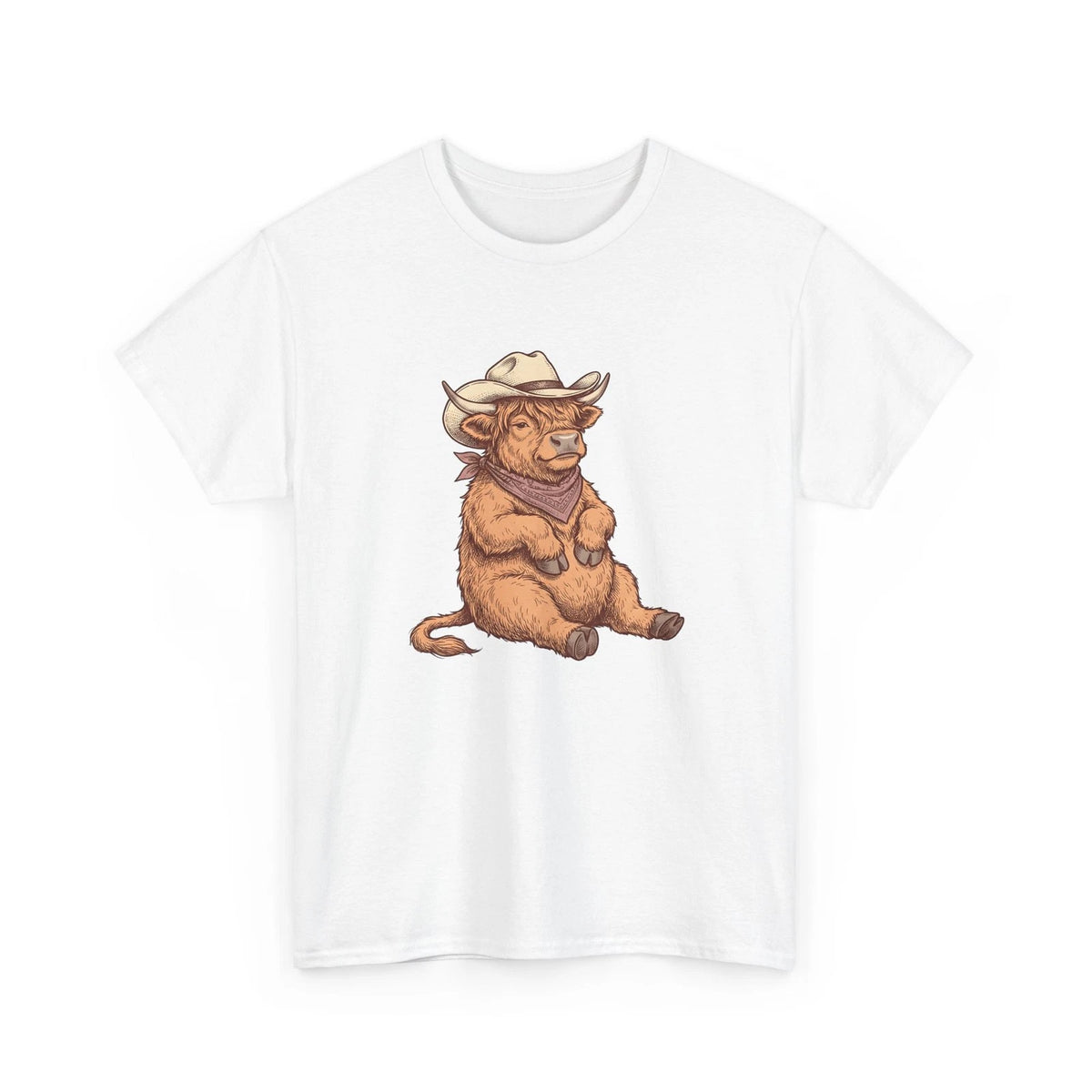 Highland Cow Shirt Cowgirl Western Gift for Women Hand Drawn Tee Heifer T-Shirt