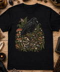 Crow T-Shirt Gothic Mushroom Goblincore Oddities Curio Collector Raven Tee XS-5X Image 1 of 4