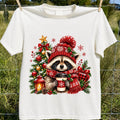 Christmas Raccoon Cute Raccoon Christmas Short Sleeve All Size Shirt Image 1 of 2