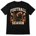 Football Season Graphic T-Shirt Autumn Sports Fan Unisex Black Tee