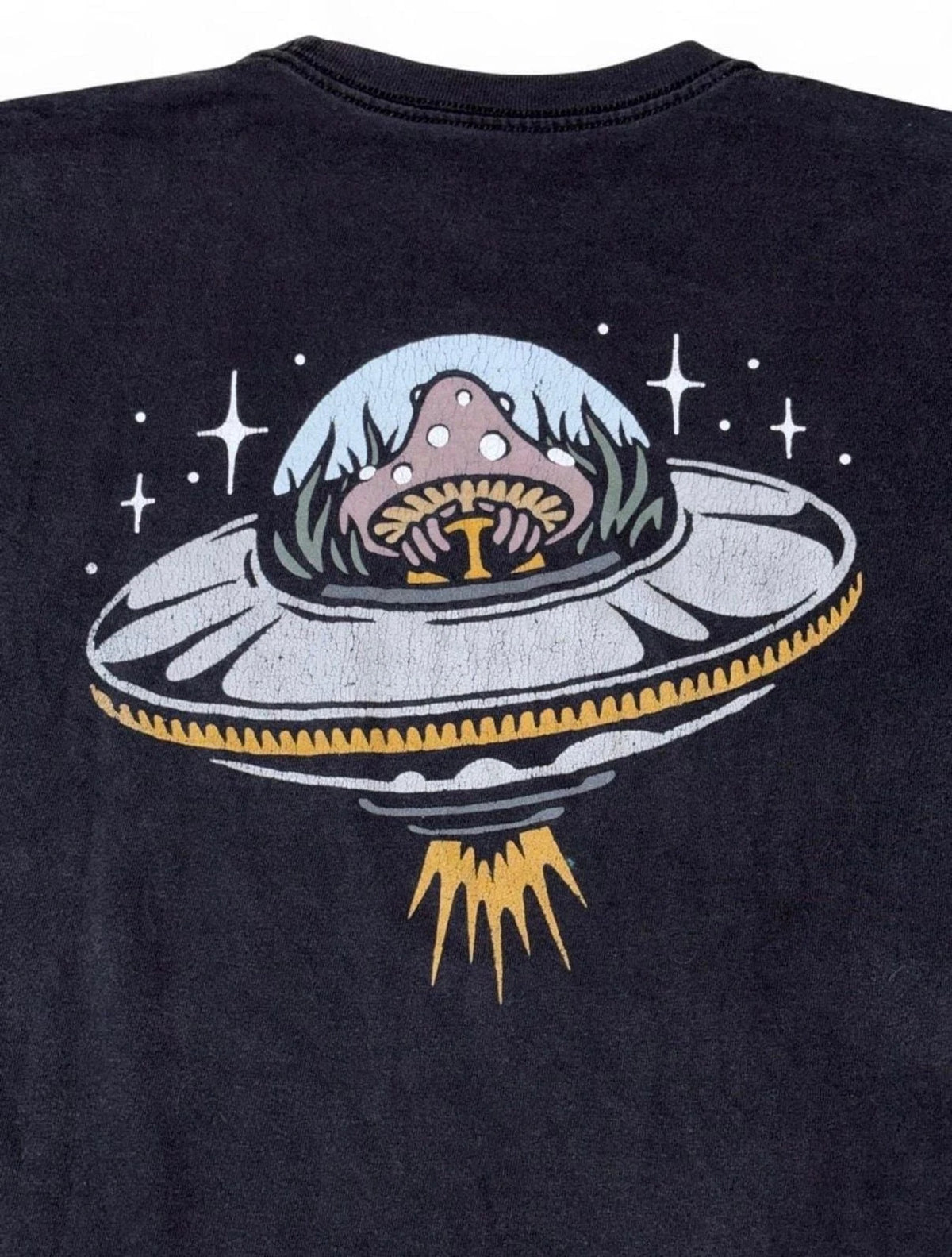 Vans UFO Mushroom Graphic T-Shirt Size X-Large Black Classic Fit