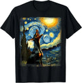 Doberman Pinscher Canine Art Van Gogh Starry Night Doberman Gift Unisex T-Shirt