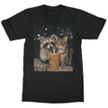 Raccoon And Cat Drinking Coffee Meme Cat Lover Gift Unisex T-Shirt