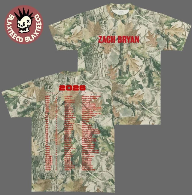 Zach Bryan! With Heaven On Top Tour 2026 Unisex 3D T-Shirt Fullsize Xs-5Xl