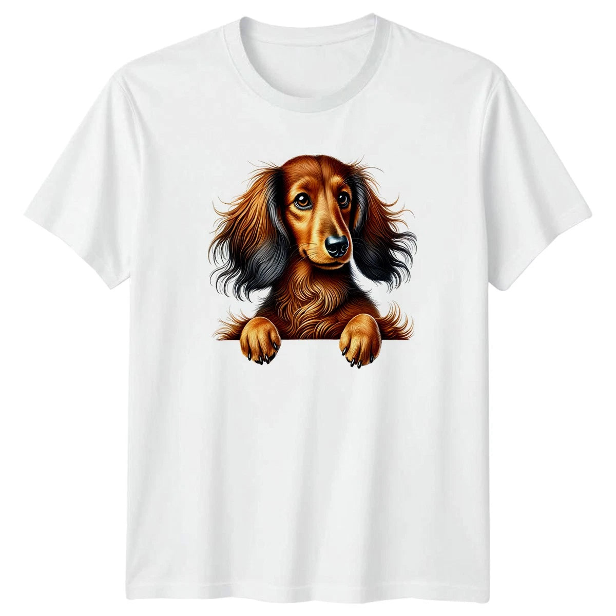 Cute Long Haired Dachshund Dog T-Shirt Dachshund Dog Birthday Gift