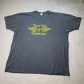 False Idol Clothing Distressed Graphic Tee Mens 2XL Faded Black Streetwear Y2K
