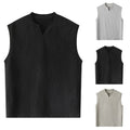 Mens Textured V Neck Sleeveless Tank Top Street Style West
