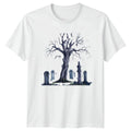 Spooky Graveyard Tree T-Shirt Halloween Gothic Horror Gift For Him And Her