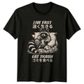 Live Fast Eat Trash T-Shirt Raccoon Trash Panda Japanese Text Humor