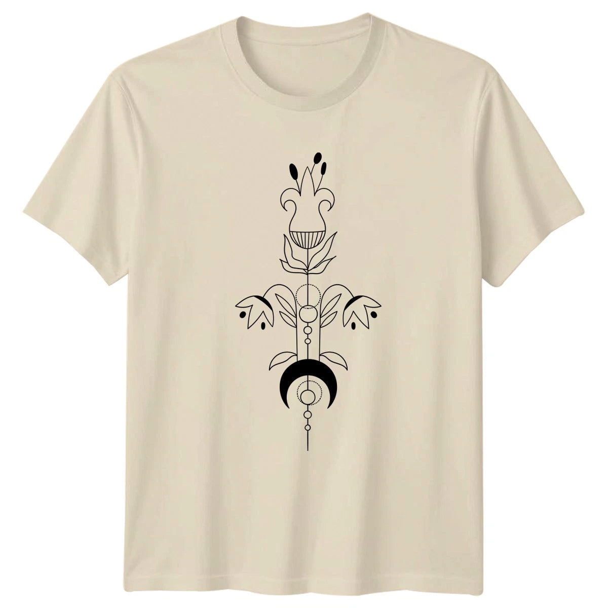 Mystical Floral Moon Aesthetic Nature T-Shirt Celestial Botanical Birthday Gift
