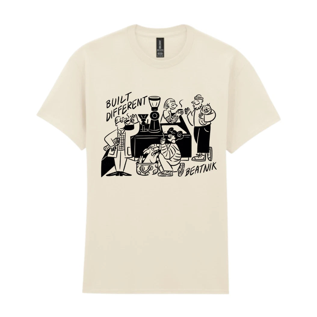 Built Different Beatnik Shirt Premium Print Funny Coffee Lover Barista Graphic T