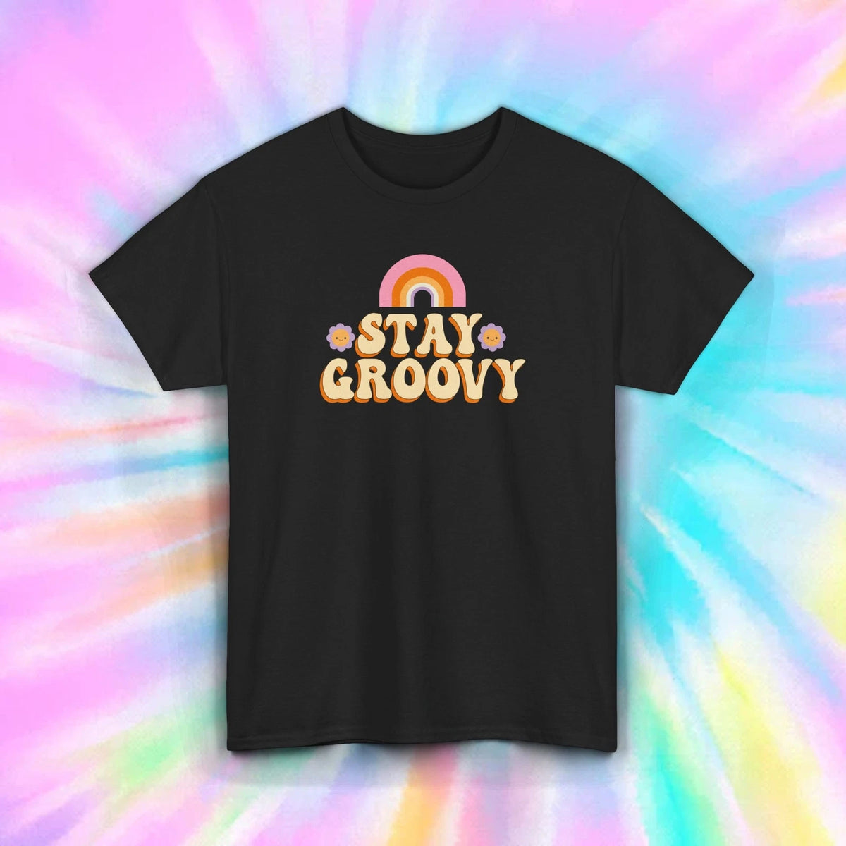 Stay Groovy Retro 70s Hippie Aesthetic Vintage Peace Love T-Shirt S-5XL