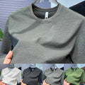 Men's Airy Mesh Ice Silk T-Shirt with Minimalist Round Neck Short Sleeve